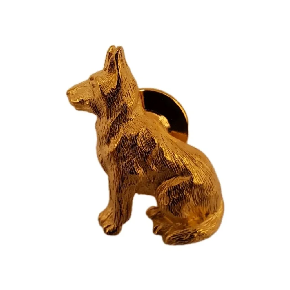 Vintage Gold Tone Genuine Avon 3D German Shepard Collectible Lapel Pin - Picture 4 of 5